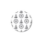 Marine-nautical-seamless-pattern-with-vintage-lighthouse-wheel Golf Ball Marker