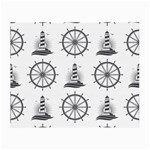 Marine-nautical-seamless-pattern-with-vintage-lighthouse-wheel Small Glasses Cloth (2 Sides)