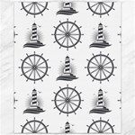 Marine-nautical-seamless-pattern-with-vintage-lighthouse-wheel Canvas 11  x 14 