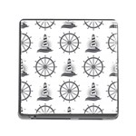 Marine-nautical-seamless-pattern-with-vintage-lighthouse-wheel Memory Card Reader (Square 5 Slot)