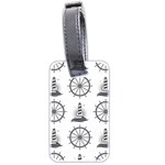 Marine-nautical-seamless-pattern-with-vintage-lighthouse-wheel Luggage Tag (two sides)