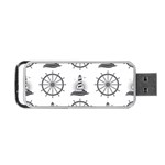 Marine-nautical-seamless-pattern-with-vintage-lighthouse-wheel Portable USB Flash (Two Sides)