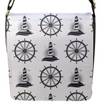 Marine-nautical-seamless-pattern-with-vintage-lighthouse-wheel Flap Closure Messenger Bag (S)