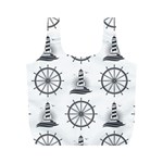 Marine-nautical-seamless-pattern-with-vintage-lighthouse-wheel Full Print Recycle Bag (M)