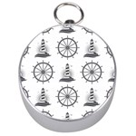 Marine-nautical-seamless-pattern-with-vintage-lighthouse-wheel Silver Compasses