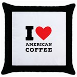 I love American coffee Throw Pillow Case (Black)