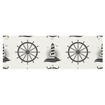 Marine-nautical-seamless-pattern-with-vintage-lighthouse-wheel Banner and Sign 6  x 2 