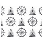 Marine-nautical-seamless-pattern-with-vintage-lighthouse-wheel Premium Plush Fleece Blanket (Extra Small)