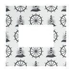 Marine-nautical-seamless-pattern-with-vintage-lighthouse-wheel White Box Photo Frame 4  x 6 