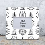 Marine-nautical-seamless-pattern-with-vintage-lighthouse-wheel White Box Photo Frame 4  x 6 