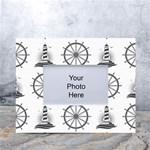 Marine-nautical-seamless-pattern-with-vintage-lighthouse-wheel White Tabletop Photo Frame 4 x6 