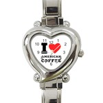 I love American coffee Heart Italian Charm Watch