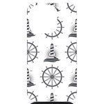 Marine-nautical-seamless-pattern-with-vintage-lighthouse-wheel iPhone 14 Pro Black UV Print Case