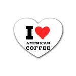 I love American coffee Rubber Coaster (Heart)