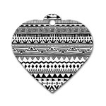 Boho-style-pattern Dog Tag Heart (One Side)