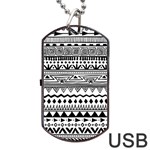 Boho-style-pattern Dog Tag USB Flash (One Side)