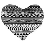 Boho-style-pattern Large 19  Premium Flano Heart Shape Cushions