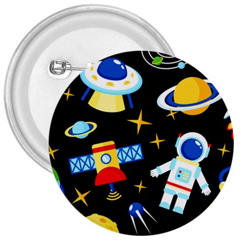 Space Seamless Pattern 3  Buttons from ArtsNow.com Front