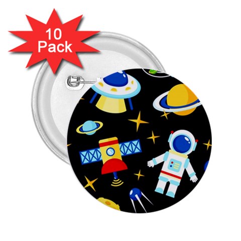Space Seamless Pattern 2.25  Buttons (10 pack)  from ArtsNow.com Front