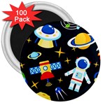 Space Seamless Pattern 3  Magnets (100 pack)