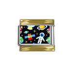 Space Seamless Pattern Gold Trim Italian Charm (9mm)