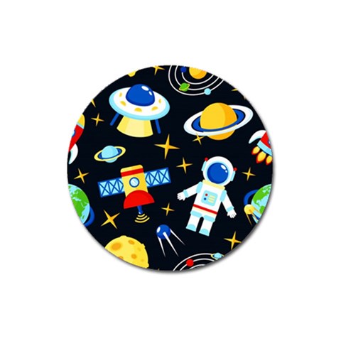 Space Seamless Pattern Magnet 3  (Round) from ArtsNow.com Front