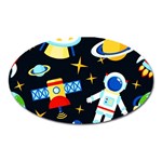 Space Seamless Pattern Oval Magnet