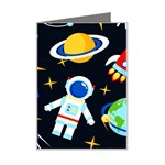 Space Seamless Pattern Mini Greeting Card