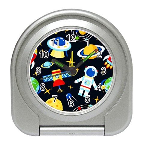 Space Seamless Pattern Travel Alarm Clock from ArtsNow.com Front