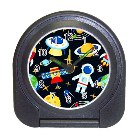 Space Seamless Pattern Travel Alarm Clock from ArtsNow.com Front