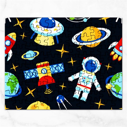 Space Seamless Pattern Rectangular Jigsaw Puzzl from ArtsNow.com Front
