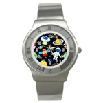 Space Seamless Pattern Stainless Steel Watch