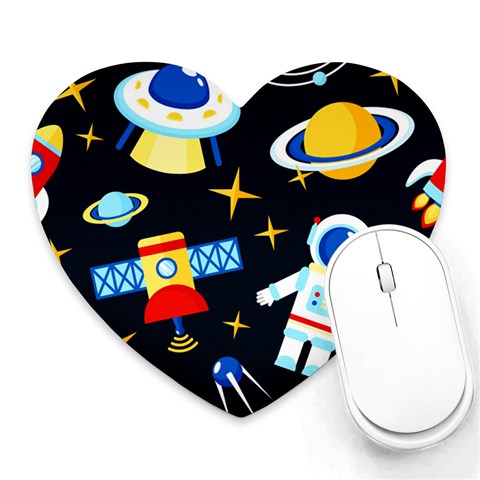 Space Seamless Pattern Heart Mousepad from ArtsNow.com Front