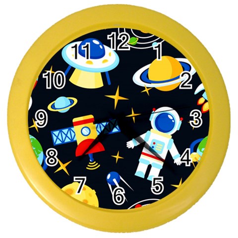 Space Seamless Pattern Color Wall Clock from ArtsNow.com Front