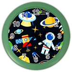 Space Seamless Pattern Color Wall Clock