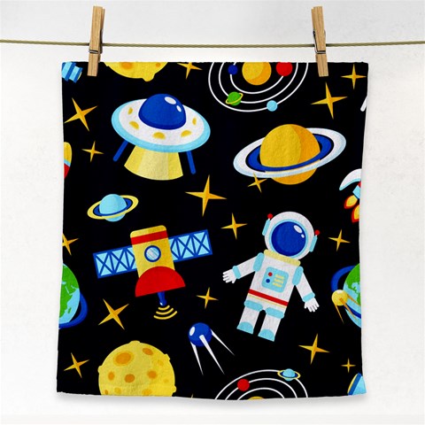 Space Seamless Pattern Face Towel from ArtsNow.com Front
