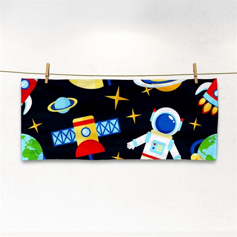 Space Seamless Pattern Hand Towel from ArtsNow.com Front