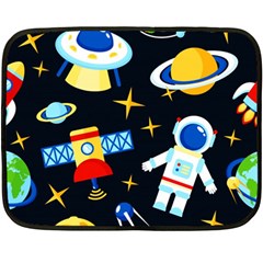 Space Seamless Pattern Two Sides Fleece Blanket (Mini) from ArtsNow.com 35 x27  Blanket Back