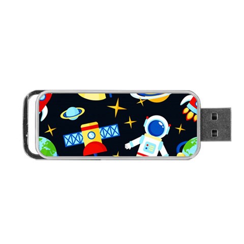 Space Seamless Pattern Portable USB Flash (One Side) from ArtsNow.com Front