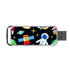 Space Seamless Pattern Portable USB Flash (Two Sides) from ArtsNow.com Back