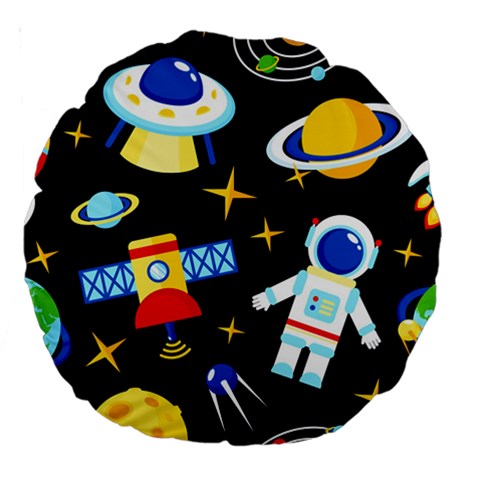 Space Seamless Pattern Large 18  Premium Round Cushions from ArtsNow.com Front