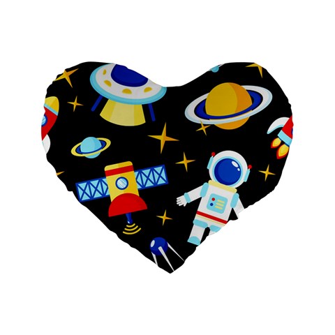 Space Seamless Pattern Standard 16  Premium Heart Shape Cushions from ArtsNow.com Front