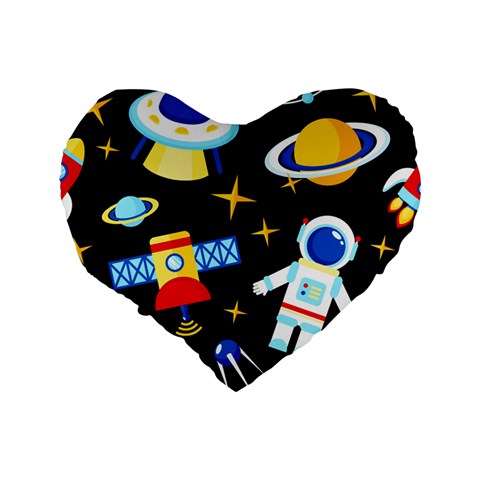Space Seamless Pattern Standard 16  Premium Heart Shape Cushions from ArtsNow.com Back