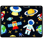 Space Seamless Pattern Two Sides Fleece Blanket (Large)