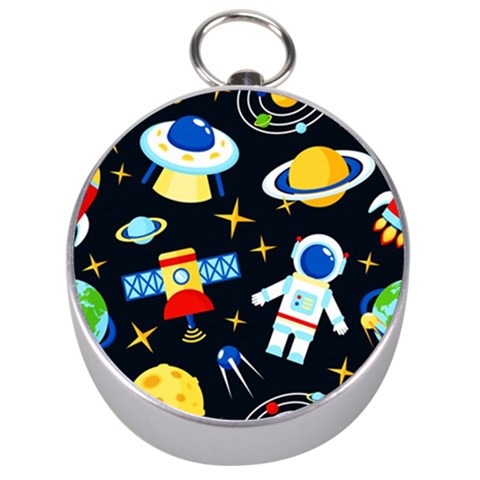 Space Seamless Pattern Silver Compasses from ArtsNow.com Front