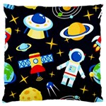 Space Seamless Pattern Large Premium Plush Fleece Cushion Case (One Side)