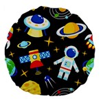 Space Seamless Pattern Large 18  Premium Flano Round Cushions