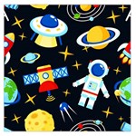 Space Seamless Pattern Square Satin Scarf (36  x 36 )