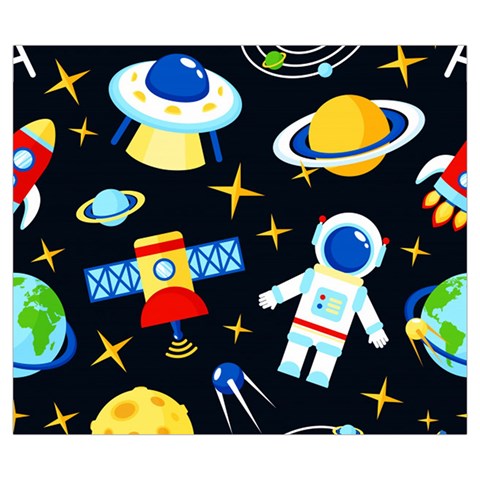 Space Seamless Pattern Zipper Large Tote Bag from ArtsNow.com Front