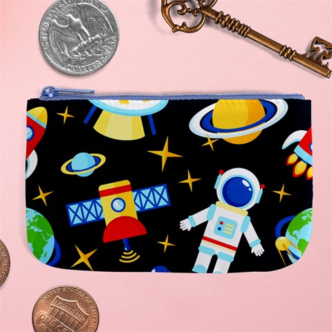 Space Seamless Pattern Large Coin Purse from ArtsNow.com Front